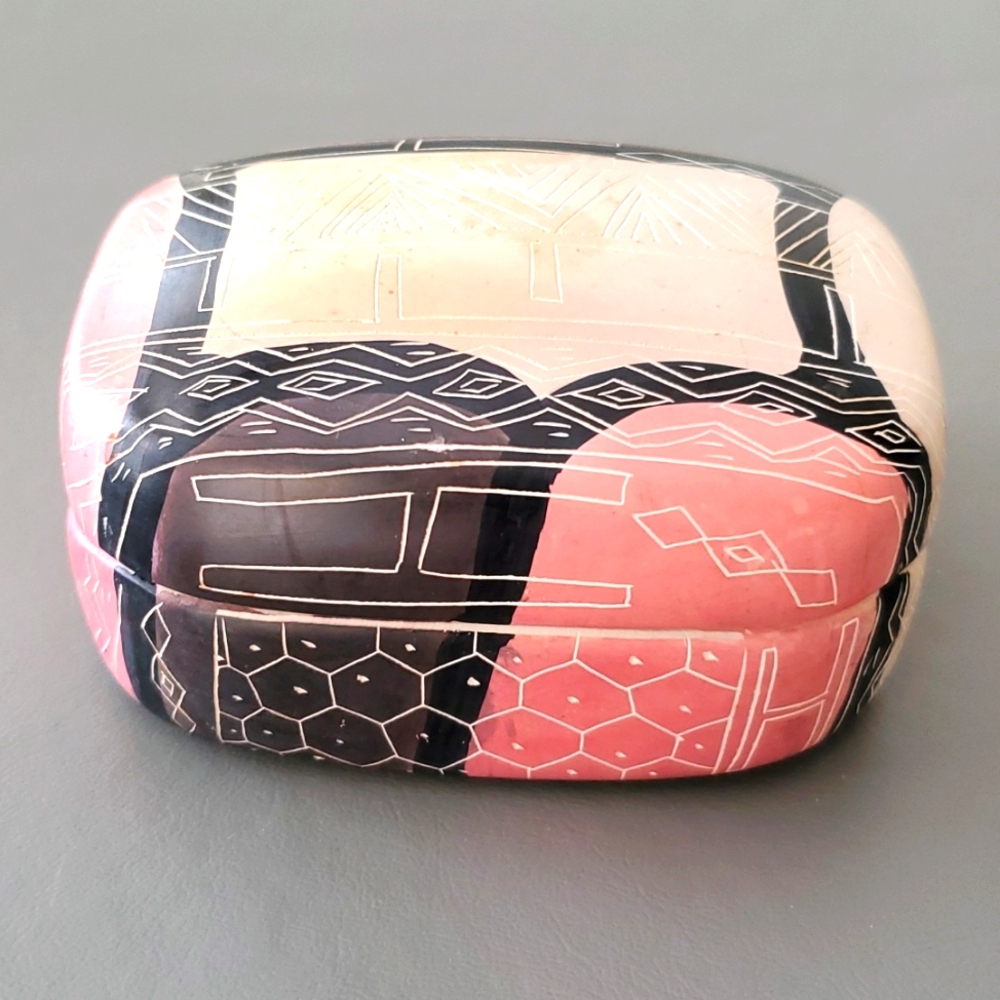 Besmo Soap Stone Hand Carved Trinket Box